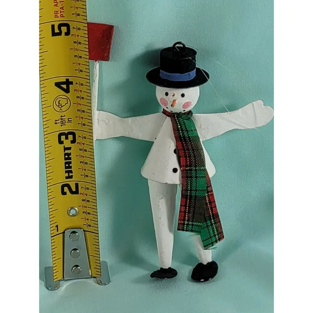 Snowman Christmas Ornaments Vintage Tin Resin Plastic Snowflake Reflector FLAW